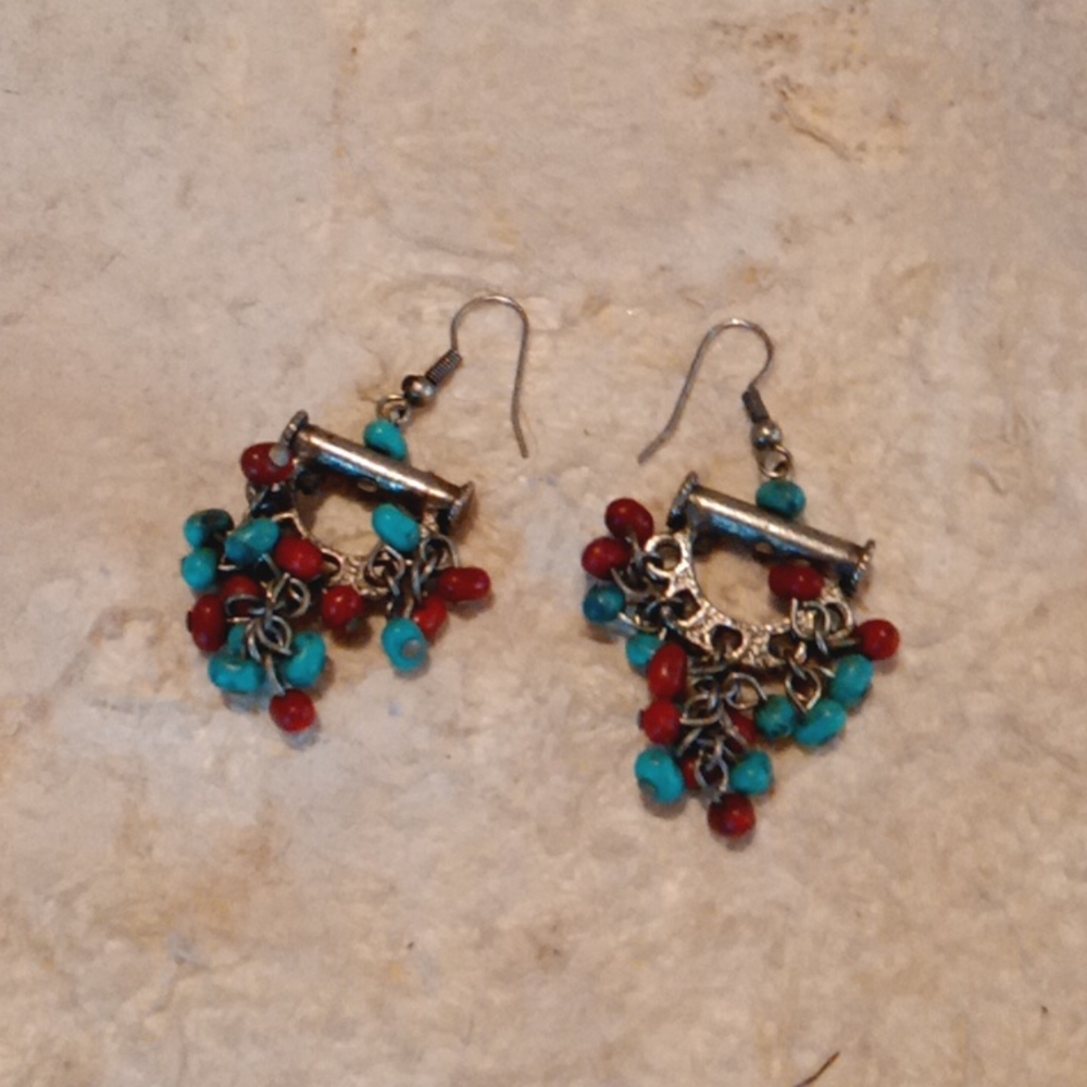 Turquoise silver earring